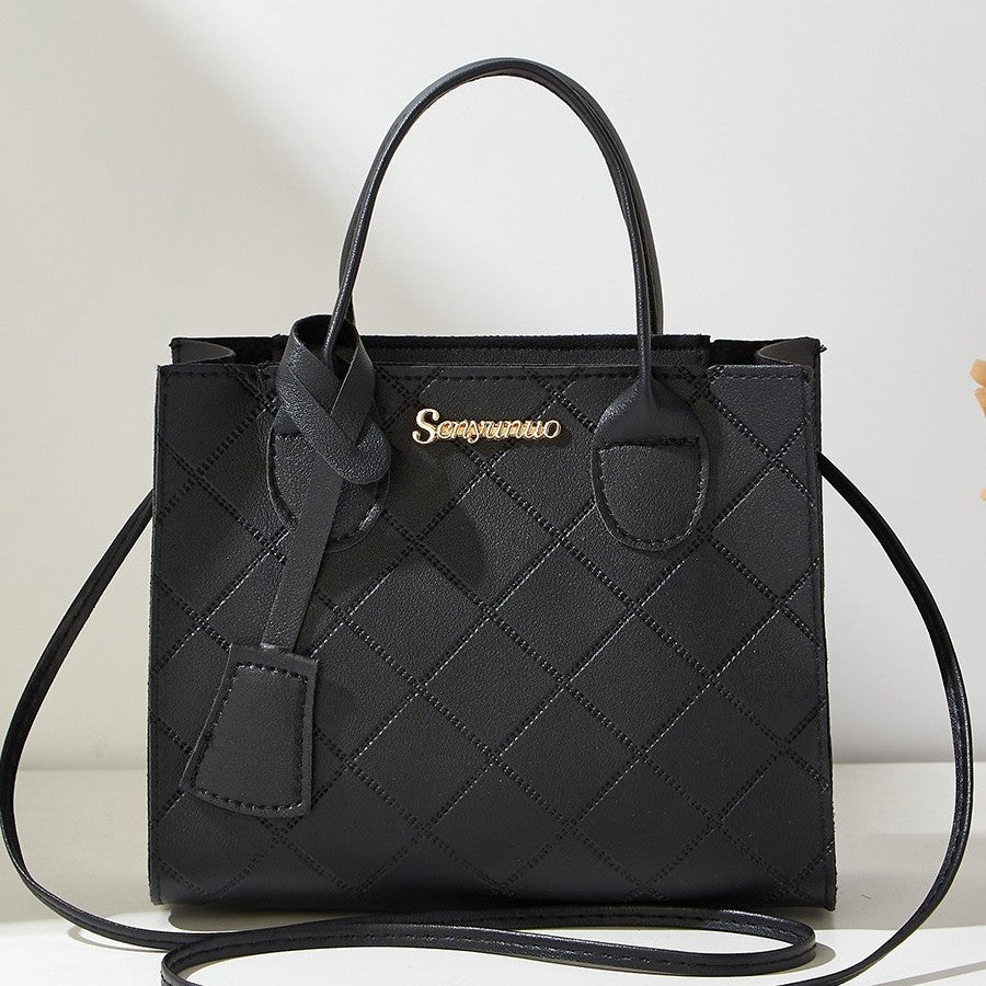 Quilted Diamond Pattern Women Crossbody Bag